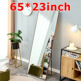 Brown Solid Wood Frame Full-length Mirror, Dressing Mirror, Bedroom Home Porch, Decorative Mirror, Clothing Store, Floor Mounted Large Mirror, Wall Mo