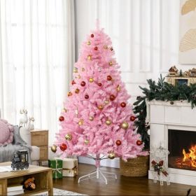 Pink Christmas Trees with Auto Open Steel Base - Wide Shape