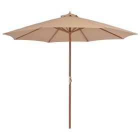 Outdoor Parasol with Wooden Pole 118.1" Taupe