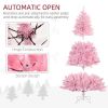 Pink Christmas Trees with Auto Open Steel Base - Wide Shape