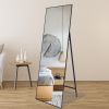 Black 65 x 22 In Metal Stand full-length mirror