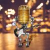 1PC Creative Glow Model Ornaments Retro Decorations Robot Microphone for playing guitar Desk lamp Home Decor Crafts