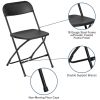 Hercules‚Ñ¢ Series Plastic Folding Chair - Black - 650LB Weight Capacity Comfortable Event Chair - Lightweight Folding Chair -