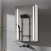 30x20 inch LED Bathroom Medicine Cabinet Surface Mounted Cabinets With Lighted Mirror White Right Open