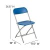 Hercules‚Ñ¢ Series Plastic Folding Chair - Blue - 650LB Weight Capacity Comfortable Event Chair - Lightweight Folding Chair -