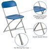 Hercules‚Ñ¢ Series Plastic Folding Chair - Blue - 650LB Weight Capacity Comfortable Event Chair - Lightweight Folding Chair -