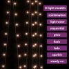 LED Curtain Fairy Lights 9.8'x9.8' 300 LED Warm White 8 Function