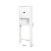 Bathroom Wooden Storage Cabinet Over-The-Toilet Space Saver with a Adjustable Shelf 23.62x7.72x67.32 inch