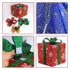 3pcs 60 Lights Snowflake Medium Coarse Cloth Battery Type (Not Included) Garden Gift Box Decoration