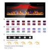 42 inch recessed ultra thin tempered glass front wall mounted electric fireplace with remote and multi color flame & emberbed, LED light heater