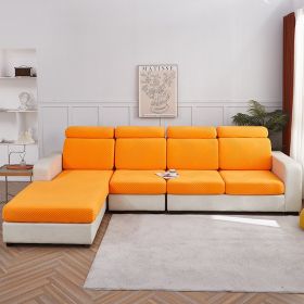 Solid Color Three-dimensional Jacquard Sofa Combination Seat Cover (Option: Bright Orange-Single)