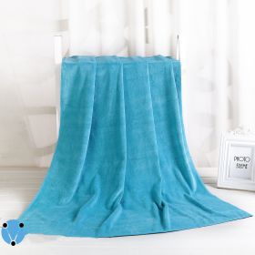 Large Cotton Absorbent Quick Drying Lint Resistant Towel (Option: Lake blue-80x180cm)