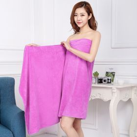 Large Cotton Absorbent Quick Drying Lint Resistant Towel (Option: Purple-70x140cm)