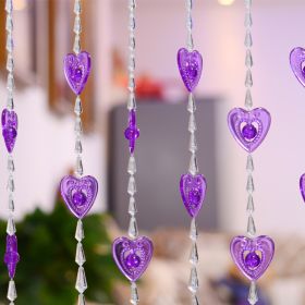 Household Plastic Crystal Acrylic Door Chain Decoration (Option: Transparent purple-100x130)