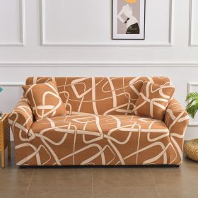 All-inclusive Stretch Printed Sofa Cover (Option: Plain Lines-Single Seat)