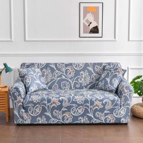 All-inclusive Stretch Printed Sofa Cover (Option: Nordic Blues-Single Seat)