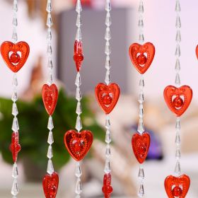 Household Plastic Crystal Acrylic Door Chain Decoration (Option: Transparent red-120x90)