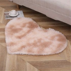 1pc, Tie-dye Silk Wool Area Rug, Plush Carpet, PV Velvet Floor Mat, 27.56*31.5inch (Color: Tie-dye Beige, size: 27.56*31.5inch)