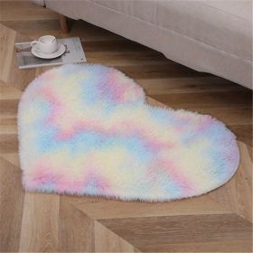 1pc, Tie-dye Silk Wool Area Rug, Plush Carpet, PV Velvet Floor Mat, 27.56*31.5inch (Color: Tie-dye Colorful, size: 27.56*31.5inch)