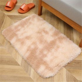 1pc, High Pile Tie-Dyed Shaggy Rug for Living Room and Bedroom - Fire Retardant, Machine Washable, Anti-Skid, Faux Fur, Plush Carpet - Perfect for Nur (Color: Tie-dye Beige, size: 15.75*23.62inch)