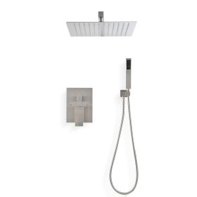 12" Rain Shower Head Systems Wall Mounted Shower (Color: as Pic)