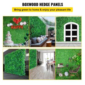 VEVOR Artificial Boxwood Panel Boxwood Hedge Wall Panels Artificial Grass Backdrop Wall Green Grass Wall, Fake Hedge for Decor Privacy Fence Indoor Ou (Number of Package: 16 pcs, Item Dimensions: 20 x 20 inch)