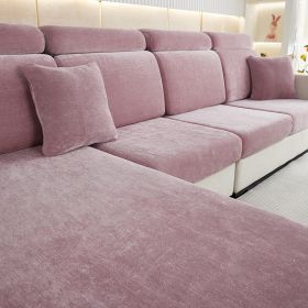 Thickened Chenille Sofa Cover Lazy All-inclusive (Option: Taro Purple-Small Single)