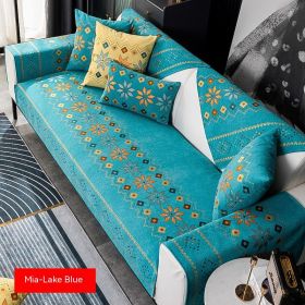 Bohemian Sofa Cushion Four Seasons Universal Chenille Non-slip Cover (Option: Lake Blue-70 √ó 120)