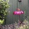 Pink Coneflower Bird Feeder Outdoor Decoration Garden Flower Picaflor Wild Bird Feeder Feeding Outside Rust Resistant Art Metal