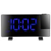 Projection Alarm Clock with Radio Function 7.7In Curved-Screen LED Digital Alarm Clock w/ Dual Alarms 4 Dimmer 12/24 Hour