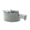 Orisfur. 360¬∞ Swivel Accent Barrel Chair with Storage Ottoman & 4 Pillows, Modern Linen Leisure Chair Round Accent for Living Room