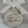 In Heaven Relatives Name Ornament, Keepsake Feather Plastic Ball Christmas Tree Charm Hanging