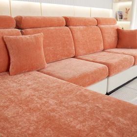 Thickened Chenille Sofa Cover Lazy All-inclusive (Option: Advanced Orange-Small Single)