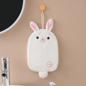 Cartoon Coral Wool Absorbent Towel (Color: White)