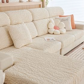 All-inclusive Seersucker Stretch Sofa Cover (Option: Beige-Small Backrest)