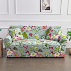 All-inclusive Stretch Printed Sofa Cover (Option: Flower Shadow Dark Fragrance-Four People)