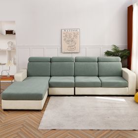 Solid Color Three-dimensional Jacquard Sofa Combination Seat Cover (Option: Pine Green-Cushion Case)